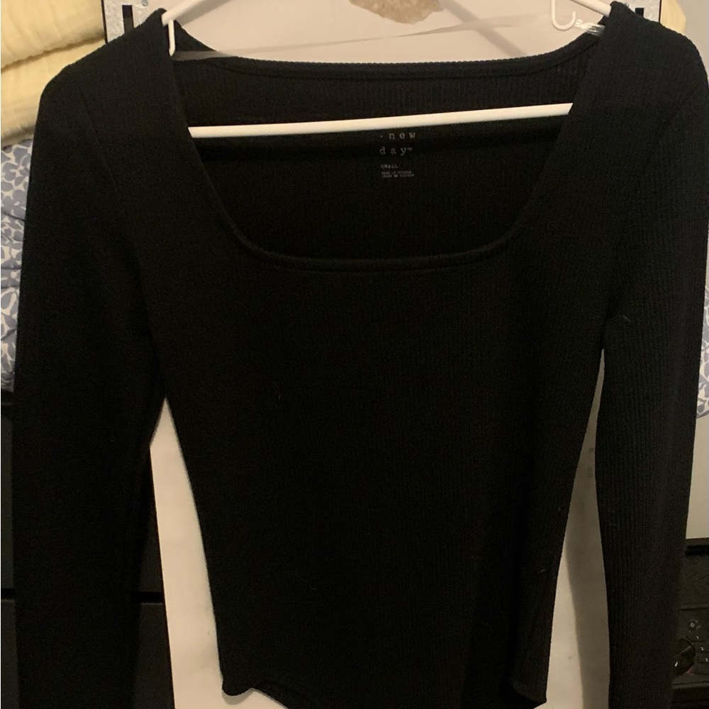 A New Day Women's Black Long Sleeve Bodysuit